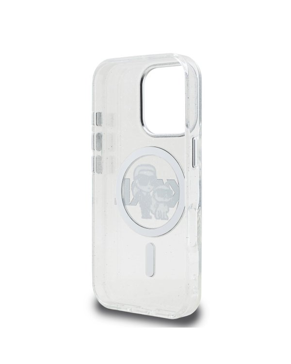 Karl Lagerfeld IML Glitter Karl and Choupette Sketch MagSafe Case Чехол для Apple iPhone 16 Pro