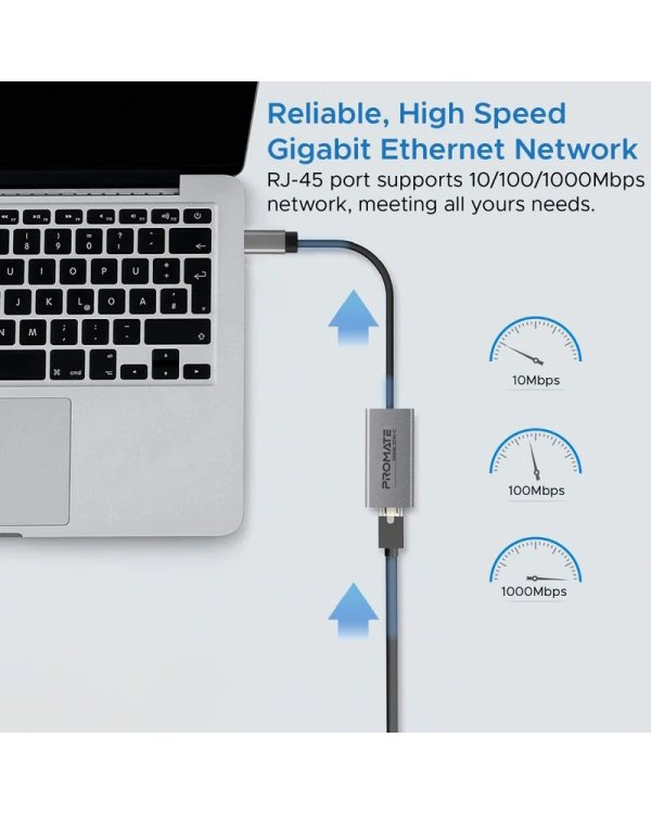 Promate GigaLink-C Adapter USB-C to Gigabit Ethernet 10/100/1000Mbps
