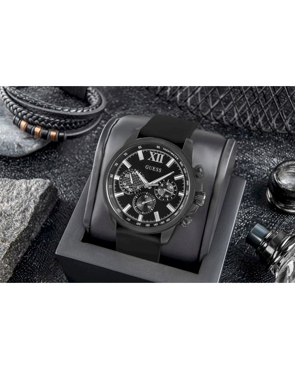 Дополнительное изображение книги «Guess Walker Chronograph Мужские Часы Black Silicone 44mm»