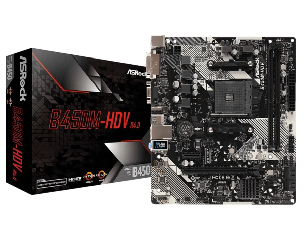 ASRock B450M-HDV R4.0 Motherboard mATX / AMD AM4