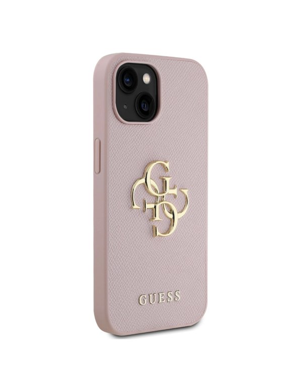 Guess PU Grained 4G Metal Logo Case Чехол для Apple iPhone 15