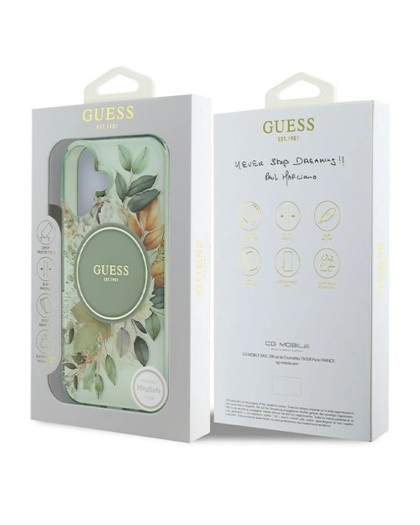 Guess IML Flower & Tonal Circle MagSafe Защитный Чехол для Apple iPhone 16 Plus