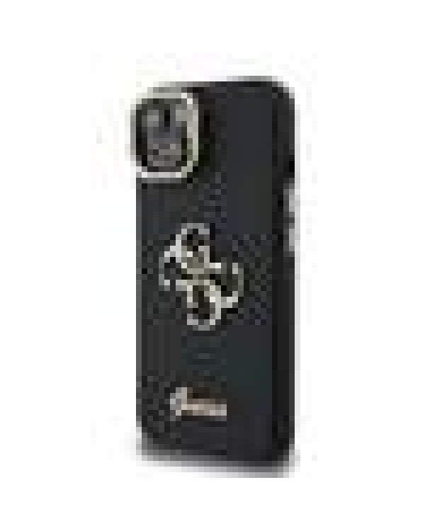 Guess PU Grained 4G Logo Stand Camera Frame Case Защитный чехол для iPhone 13 / чёрный