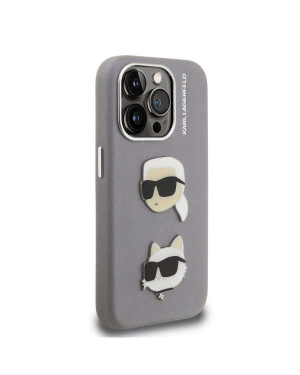 Karl Lagerfeld Grained PU K&CH Heads Case Чехол для Apple iPhone 15 Pro