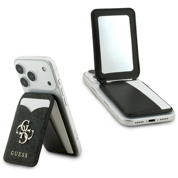 Guess MagSafe Кошелёк с Зеркалом и Подставкой 4G Чёрный