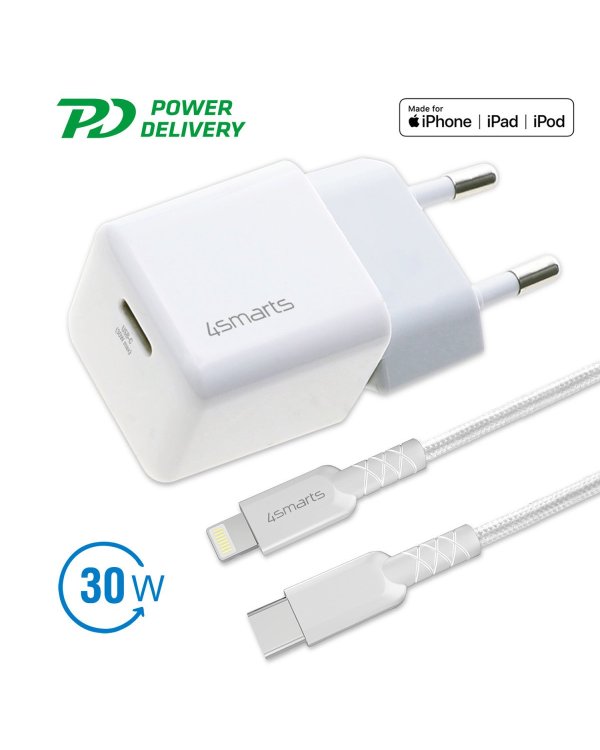 4smarts VoltPlug Mini PD 30W с GaN USB-C на Lightning / MFI / 1.5m