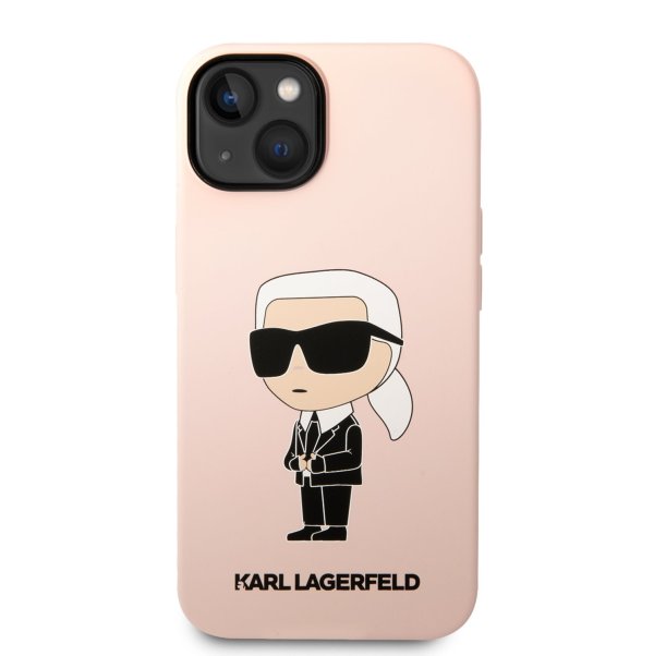 Karl Lagerfeld Liquid Silicone Ikonik NFT Case Защитный чехол для iPhone 14 Plus / розовый