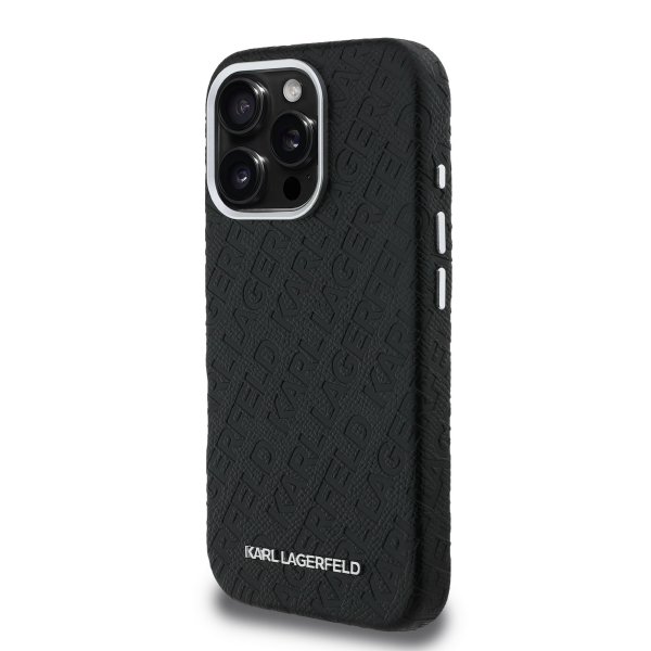 Karl Lagerfeld Grained PU Repeated Logo MagSafe Case Чехол для Apple iPhone 16 Pro