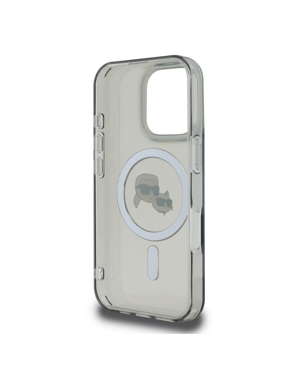 Karl Lagerfeld IML K&CH Heads Metal Frame MagSafe Case Защитный чехол для iPhone 16 Pro Max / чёрный