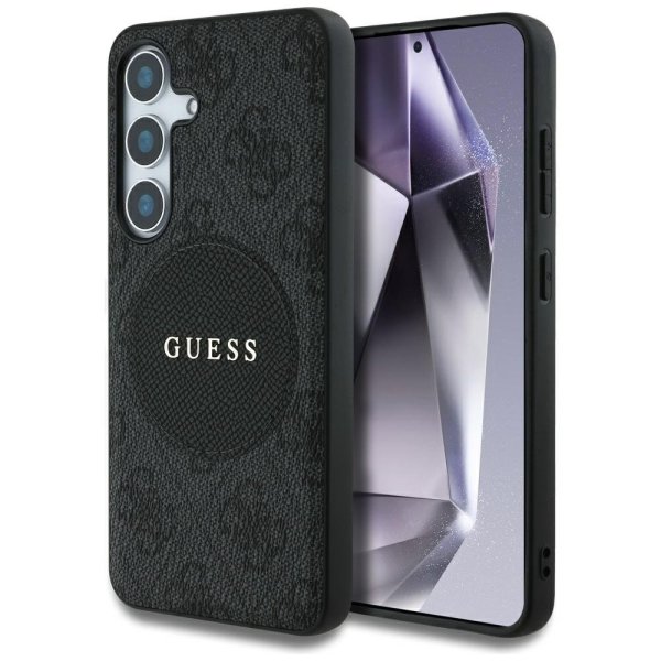 Guess 4G Round Patch Classic Logo MagSafe Case Чехол для Samsung Galaxy S25 Plus