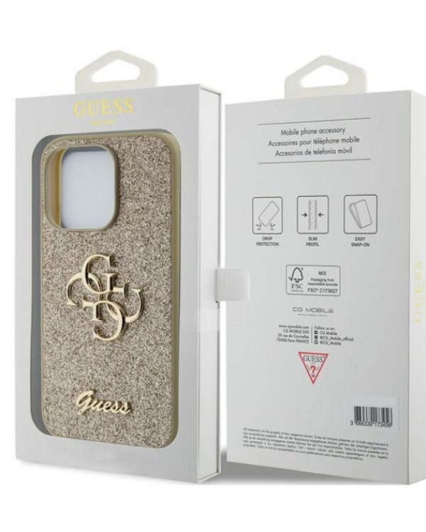 Guess Fixed Glitter Big Case Защитный Чехол для Apple iPhone 15 Pro Max