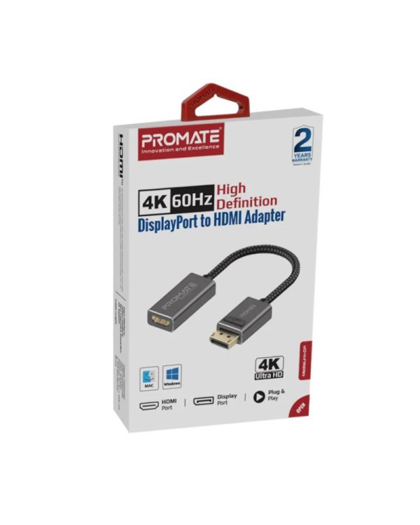 Promate MediaLink-DP Adapter DisplayPort to HDMI 4K@60Hz
