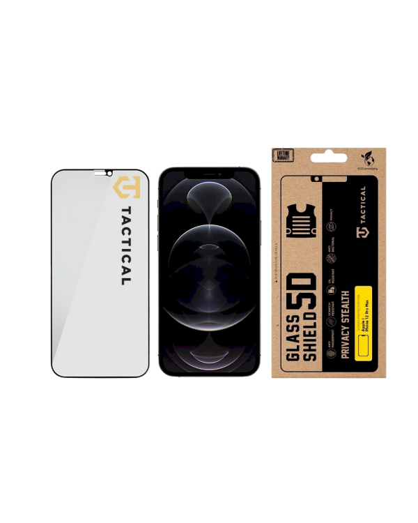 Tactical Glass Shield Privacy Stealth 5D Защитное стекло для Apple iPhone 12 Pro Max / чёрный