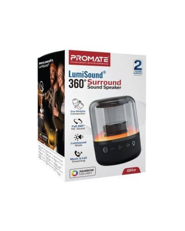 PROMATE Glitz LumiSound® 360° Surround Bluetooth Портативная Колонка
