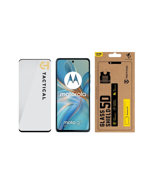 Tactical Glass Shield 5D Защитное стекло для Motorola G75 / чёрный