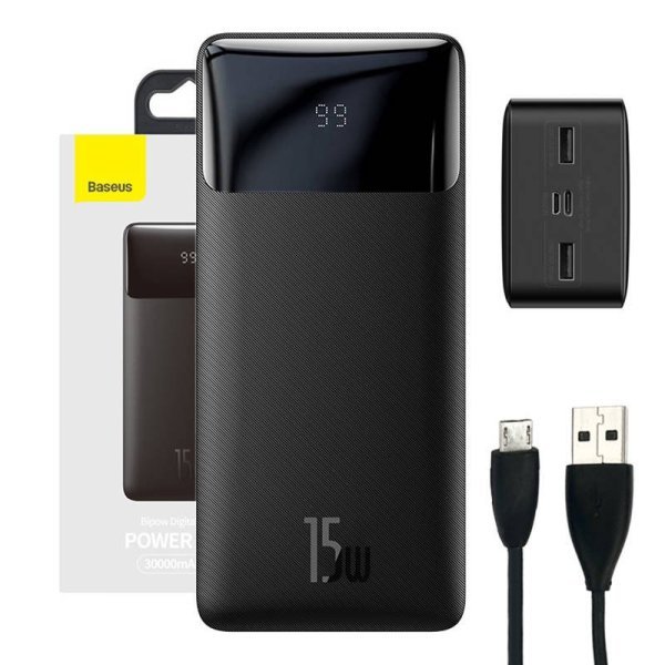 Baseus Bipow Повербанк15W / 30000mAh