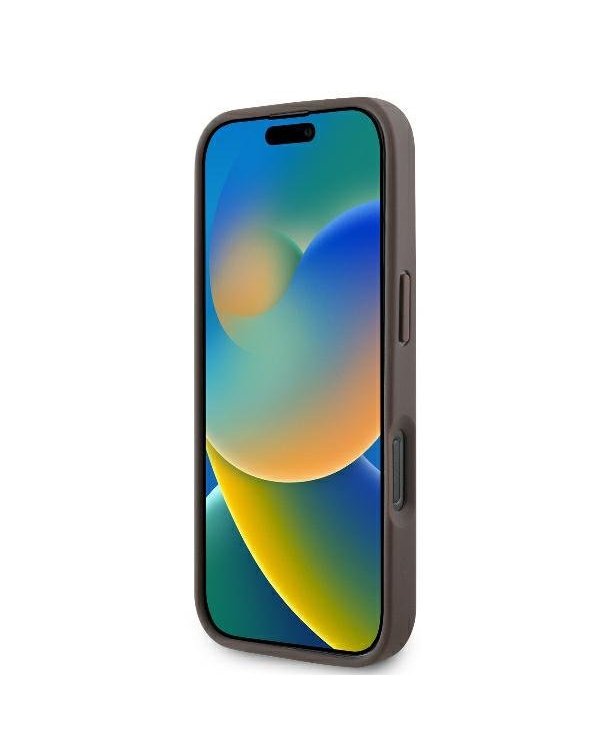 Guess Leather 4G Triangle Strass Защитный Чехол для Apple iPhone 16 Pro Max