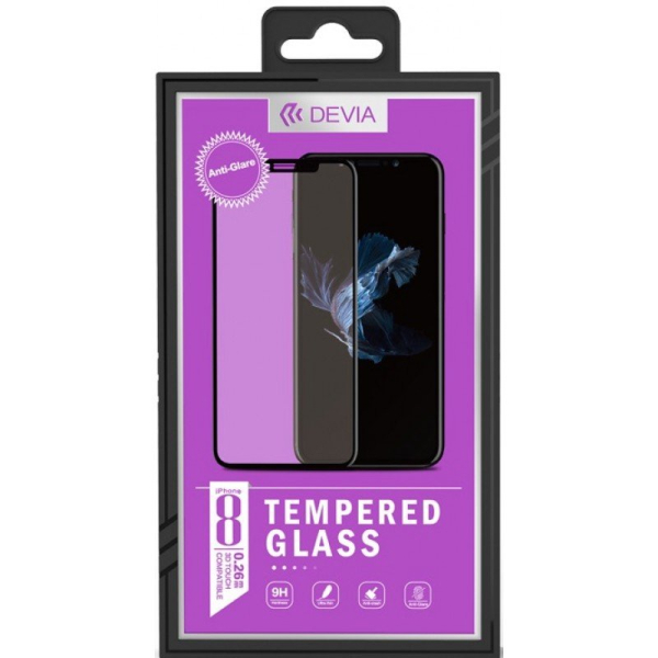 Devia Van Anti - Glare Tempered Glass Full Cover Матовое Защитное стекло для экрана Apple iPhone XS MAX Черное