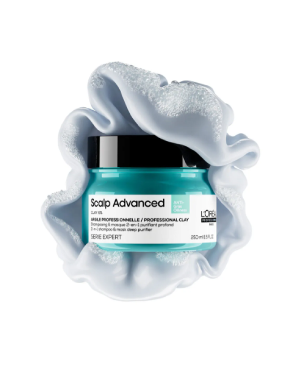 L’Oréal Professionnel Scalp Advanced Anti-Oiliness Профессиональный глиняный 2-в-1 шампунь и маска для глубокой очистки 250 ml