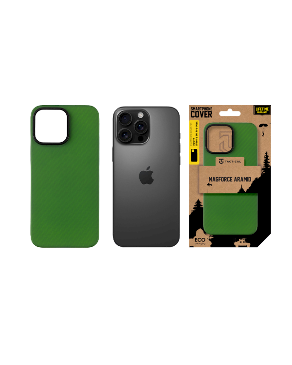 Tactical MagForce Aramid Cover Защитный чехол для Apple iPhone 16 Pro Max / зелёный Toad