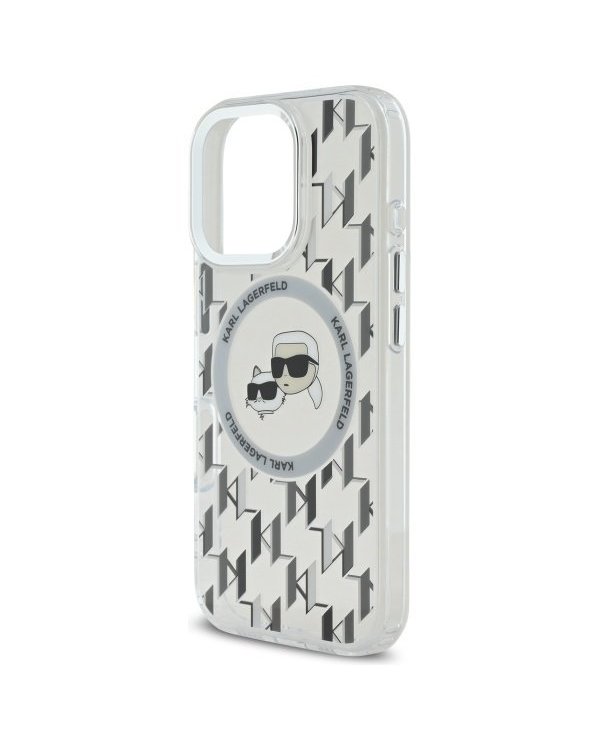 Karl Lagerfeld Hard IML Monogram Karl&Choupette Head MagSafe Case Чехол для Apple iPhone 16 Pro Max