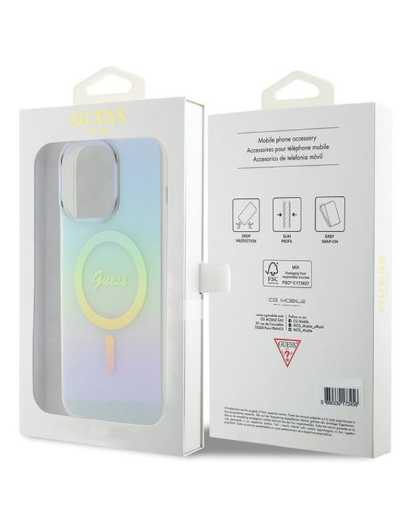 Guess IML MagSafe Iridescent Case Защитный Чехол для Apple iPhone 15 Pro