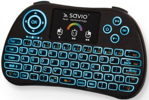 Savio KW-03 Беспроводная Клавиатура PC / PS4 / XBOX / Smart TV / Android + Тачпад Черная (С RGB Подсветкой)