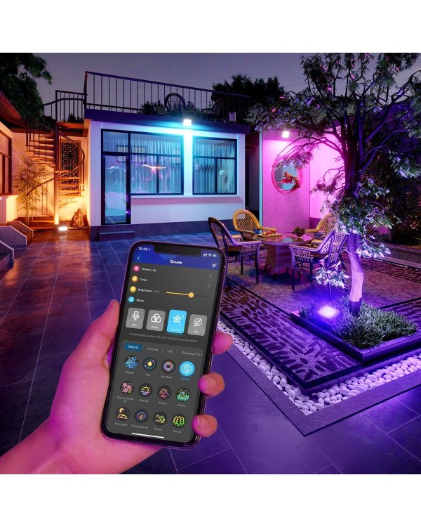 Govee H7060 RGBIC LED Комплект умных прожекторов IP65 / Bluetooth / Wi-Fi / 4шт.