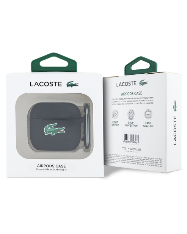 Lacoste Liquid Silicone Croc Logo Case Чехол для наушников Apple AirPods 4