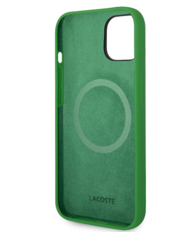 Lacoste Liquid Silicone Microfiber Croc Logo MagSafe Case Чехол для Apple iPhone 14