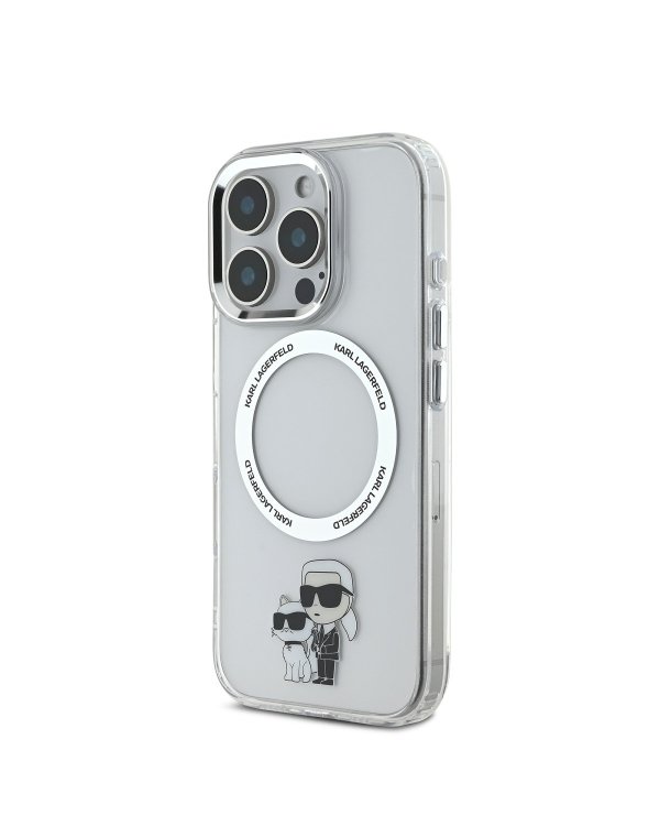 Karl Lagerfeld IML Karl and Choupette MagSafe Case Защитный чехол для iPhone 16 Pro Max / прозрачный