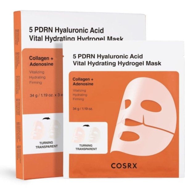 COSRX 5 PDRN Hyaluronic Acid Vital Hydrating Гидрогелевые Маски Для Лица 34g × 3шт