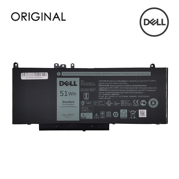 Оригинальная аккумуляторная батарея G5M10 для портативного компьютера Dell 51Wh