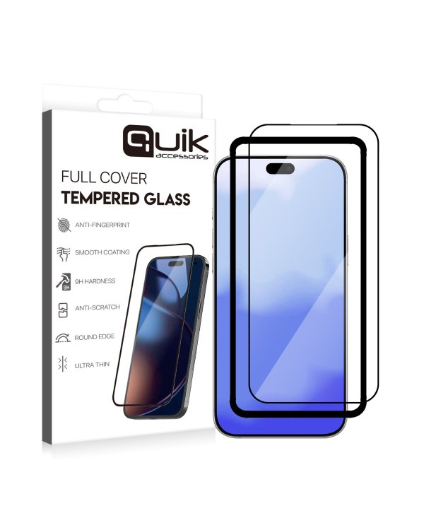 Quik Accessories Full Cover Tempered Glass Защитное Стекло для Apple iPhone 17 Pro