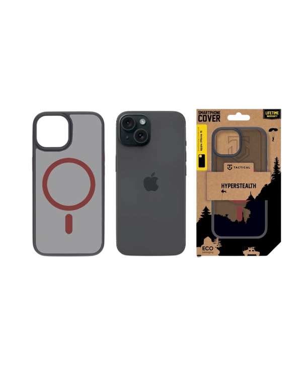 Дополнительное изображение книги «Tactical MagForce Hyperstealth 2.0 Cover Защитный чехол для iPhone 15 / чёрный/красный»