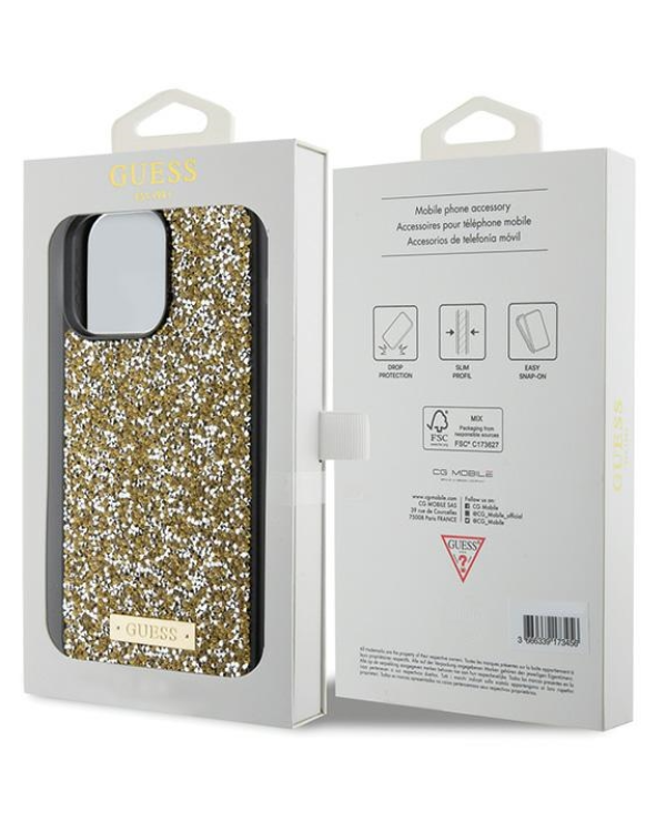 Guess Rhinestone Metal Logo Case Защитный Чехол для Apple iPhone 15 Pro