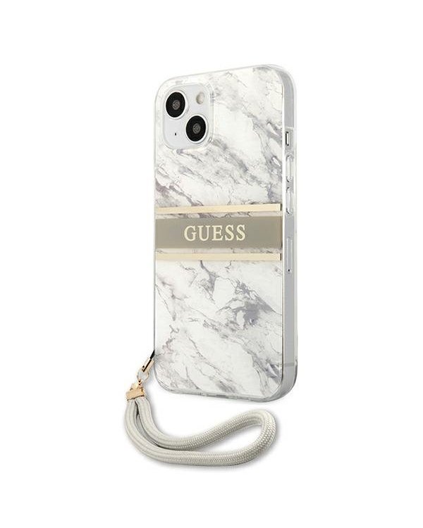 Guess GUHCP13SKMABGR Marble Strap Back Case Чехол для Apple iPhone 13 Mini