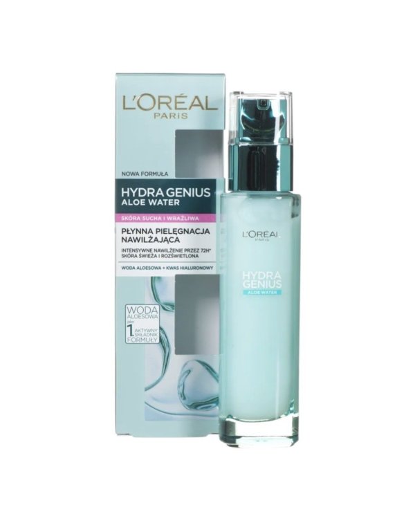 L´Oréal Paris Hydra Genius Aloe Water Dry & Sensitive Skin Гель-Крем Для Лица 70ml