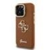 Guess PU Grained 4G Logo Stand Camera Frame Case Защитный чехол для iPhone 15 Pro / коричневый