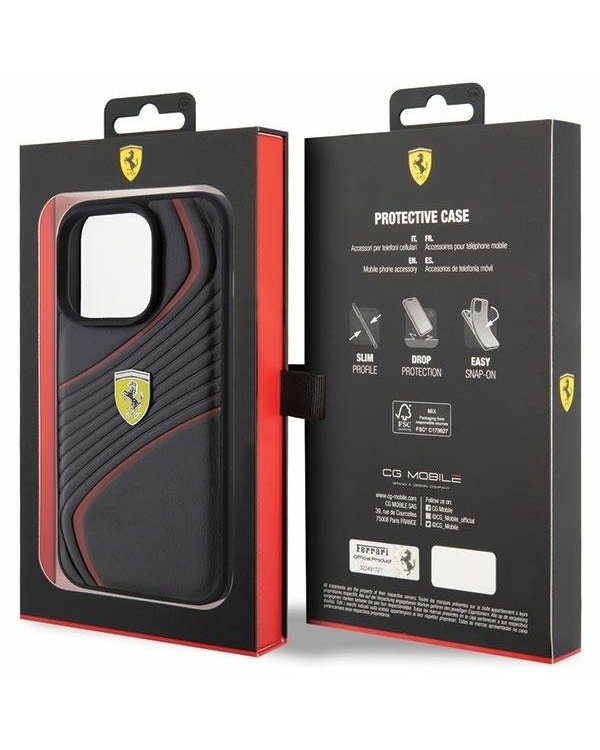 Ferrari Twist Metal Logo Back Case Защитный Чехол для Apple iPhone 15 Pro