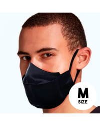 Mocco Текстильные двухслойные многоразовые маскa M размер / черные