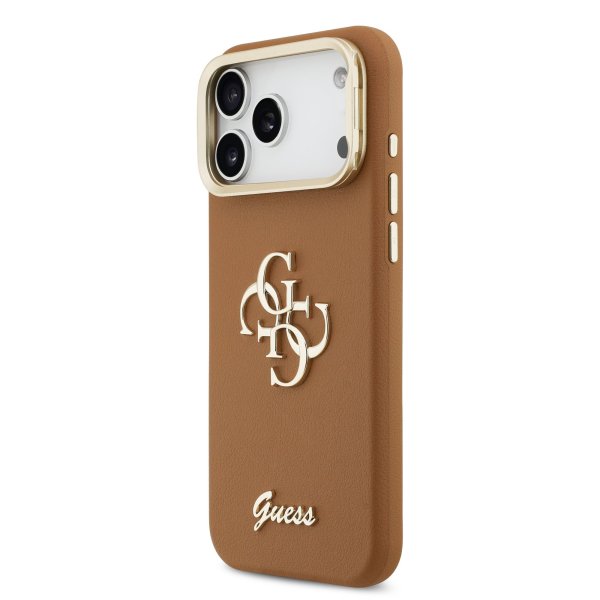 Guess PU Grained 4G Logo Stand Camera Frame Case Чехол для Apple iPhone 17 Pro Max