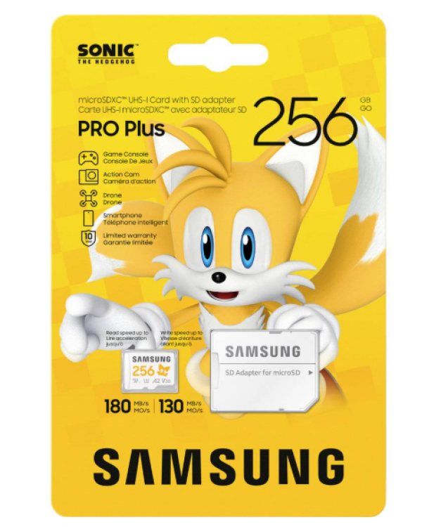 Samsung Pro Plus Sonic The Hedgehog MicroSDXC Карта Памяти 256GB