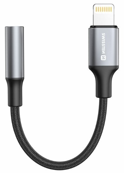 Swissten Lightning нa 3.5mm AUX Аудио Адаптер для iPhone и iPad 15 cm