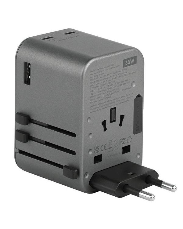Energea TravelWorld GaN65 USB-C PD 65 Вт + универсальный адаптер PPS 55 Вт