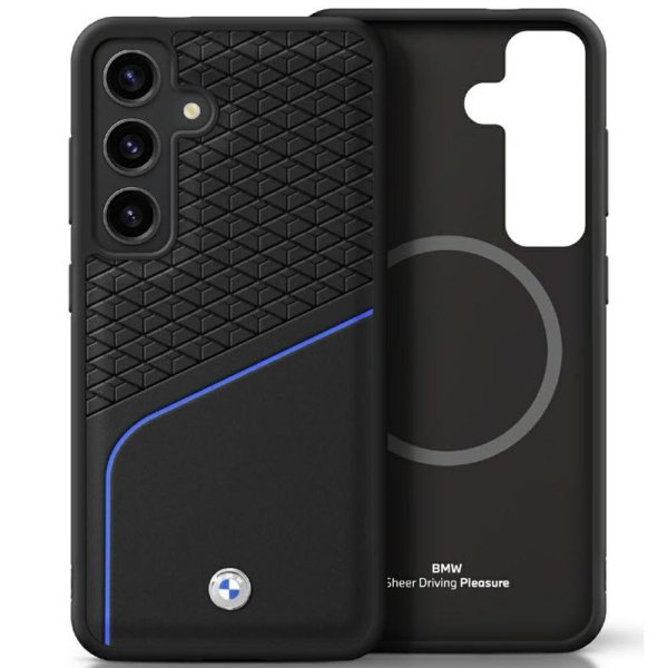 BMW Leather Textured and Smooth MagSafe Чехол для Samsung Galaxy S25
