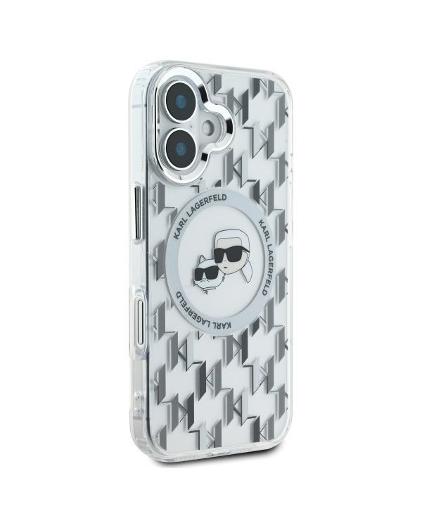 Karl Lagerfeld Hard IML Monogram Karl&Choupette Head MagSafe Case Чехол для Apple iPhone 16