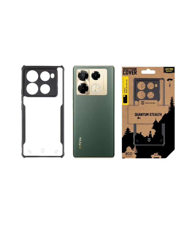 Tactical Quantum Stealth Cover Защитный чехол для Infinix Note 40 Pro 4G / прозрачный/чёрный
