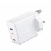 Swissten GaN Зарядное устройство 2x USB-C / USB для UK socket 70W