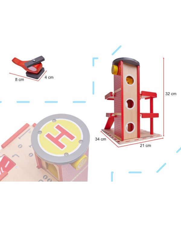 Lulilo Детская деревянная парковка Пожарная станция